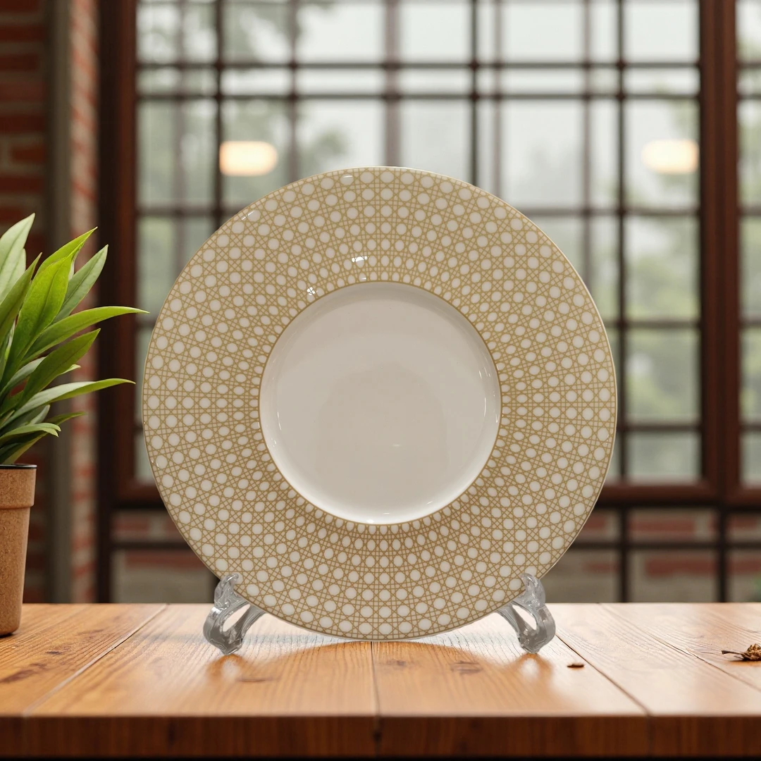 遥见骨瓷28cm法式西餐盘甜品盘