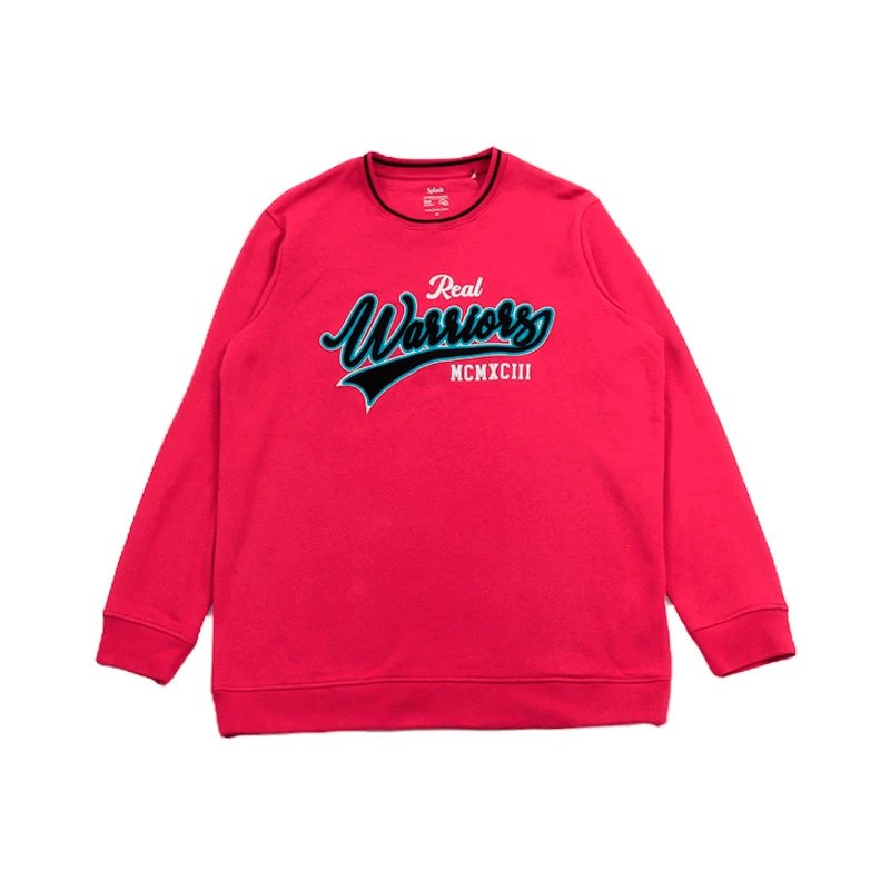 300斤肥佬本命年圆领卫衣男加肥加大码潮胖子棉质毛圈红色打底衫