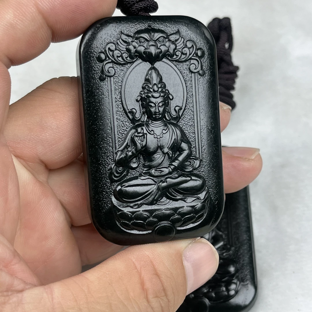新疆和田玉观音牌拍一发一