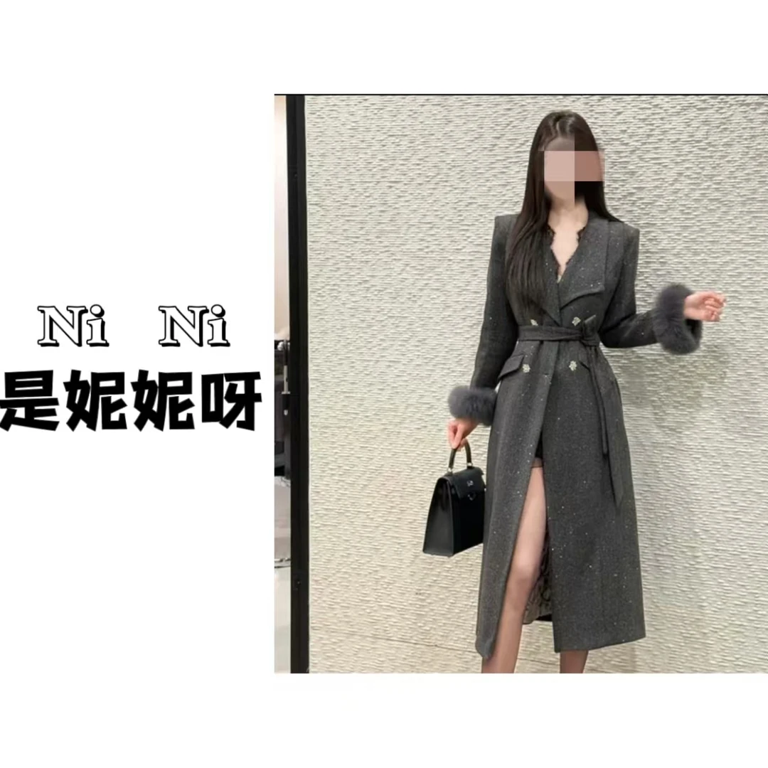 【妮妮专属】小香风毛呢少女风厚款中长款保暖秋冬外套女JXK647