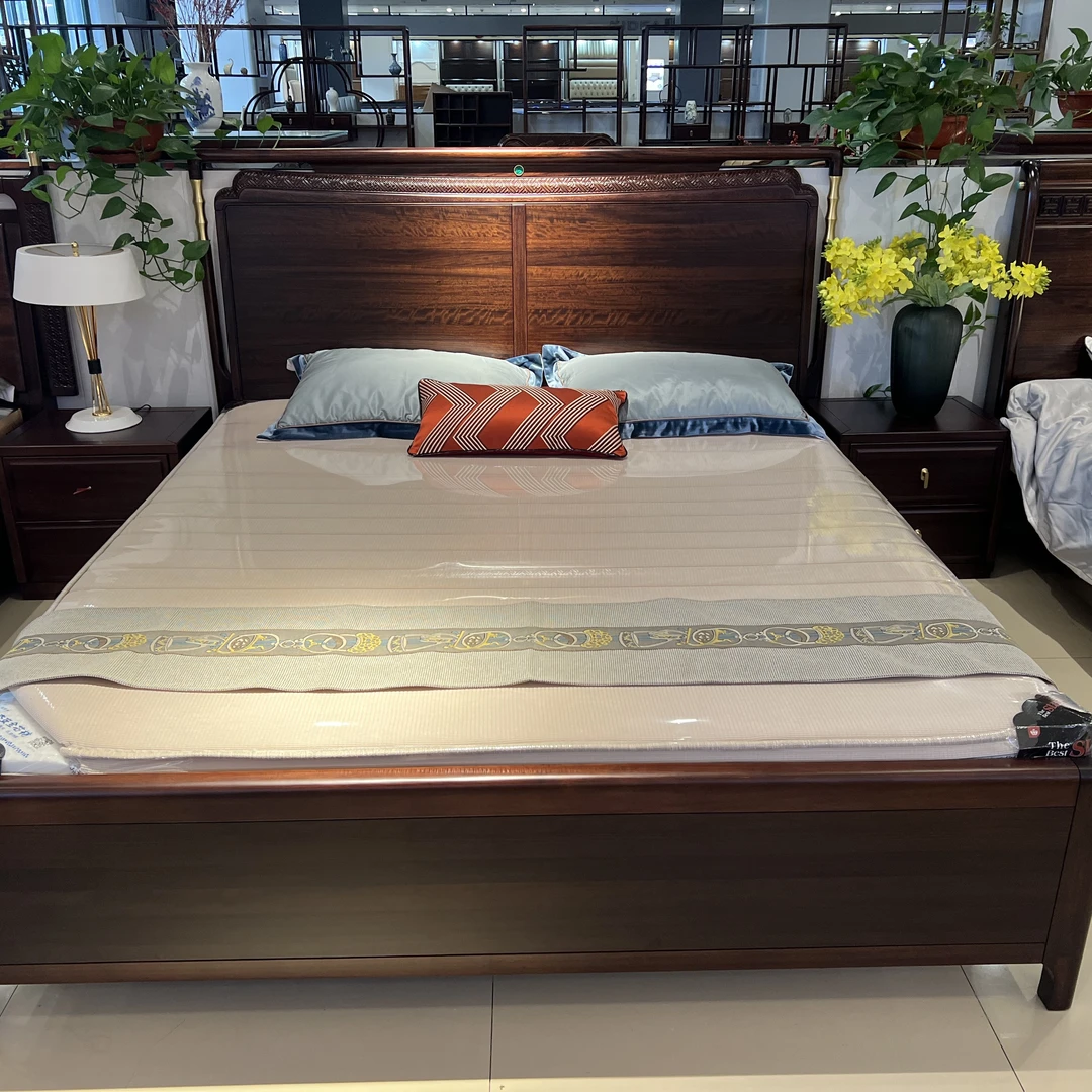 实木床新中式简约黑檀木主卧大床家用双人床