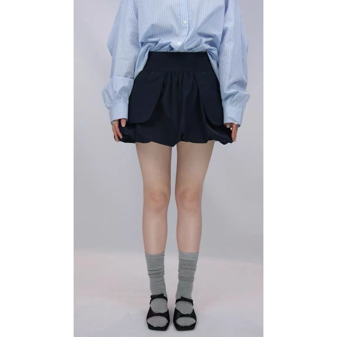 NUNA TWO 蓬蓬裙松弛感工装花苞裙25夏新款女立体口袋设计