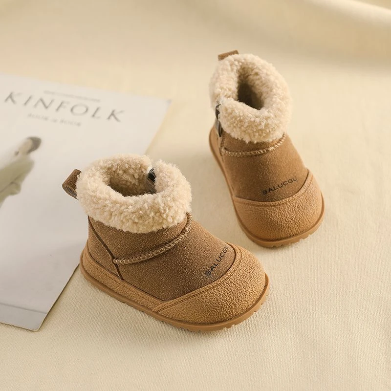 雪地靴婴儿学步鞋加绒加厚棉靴冬季保暖防滑软底男女宝帮棉鞋