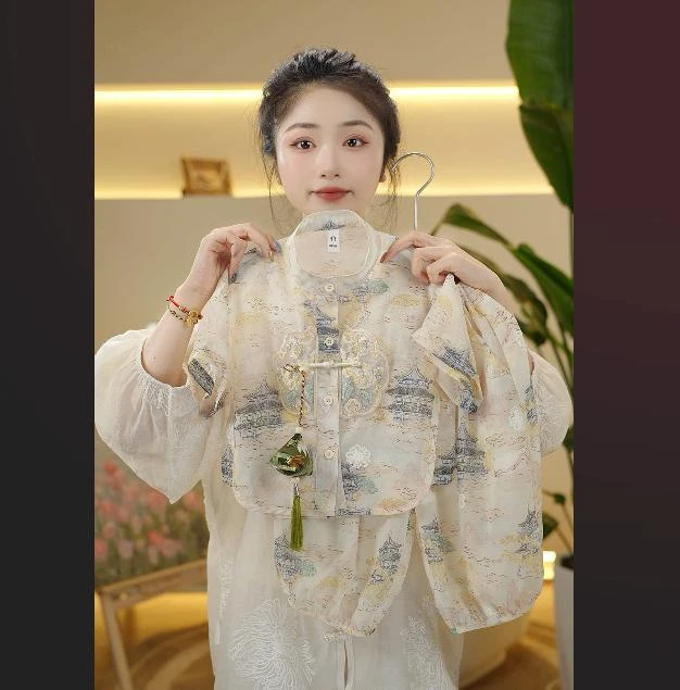 2025气质新中式夏季复古古风中国风明制立领民国风绣花仙气汉服