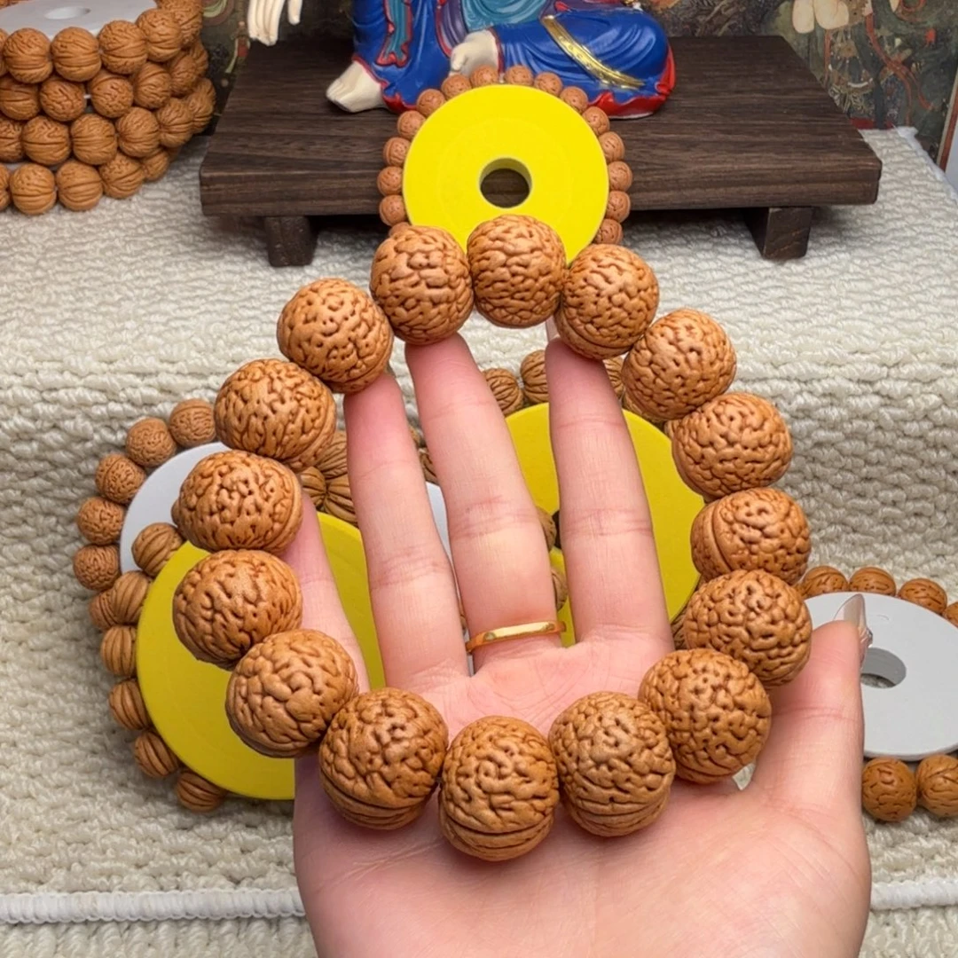 岁***！吊坠桃核苹果圆手串2.2