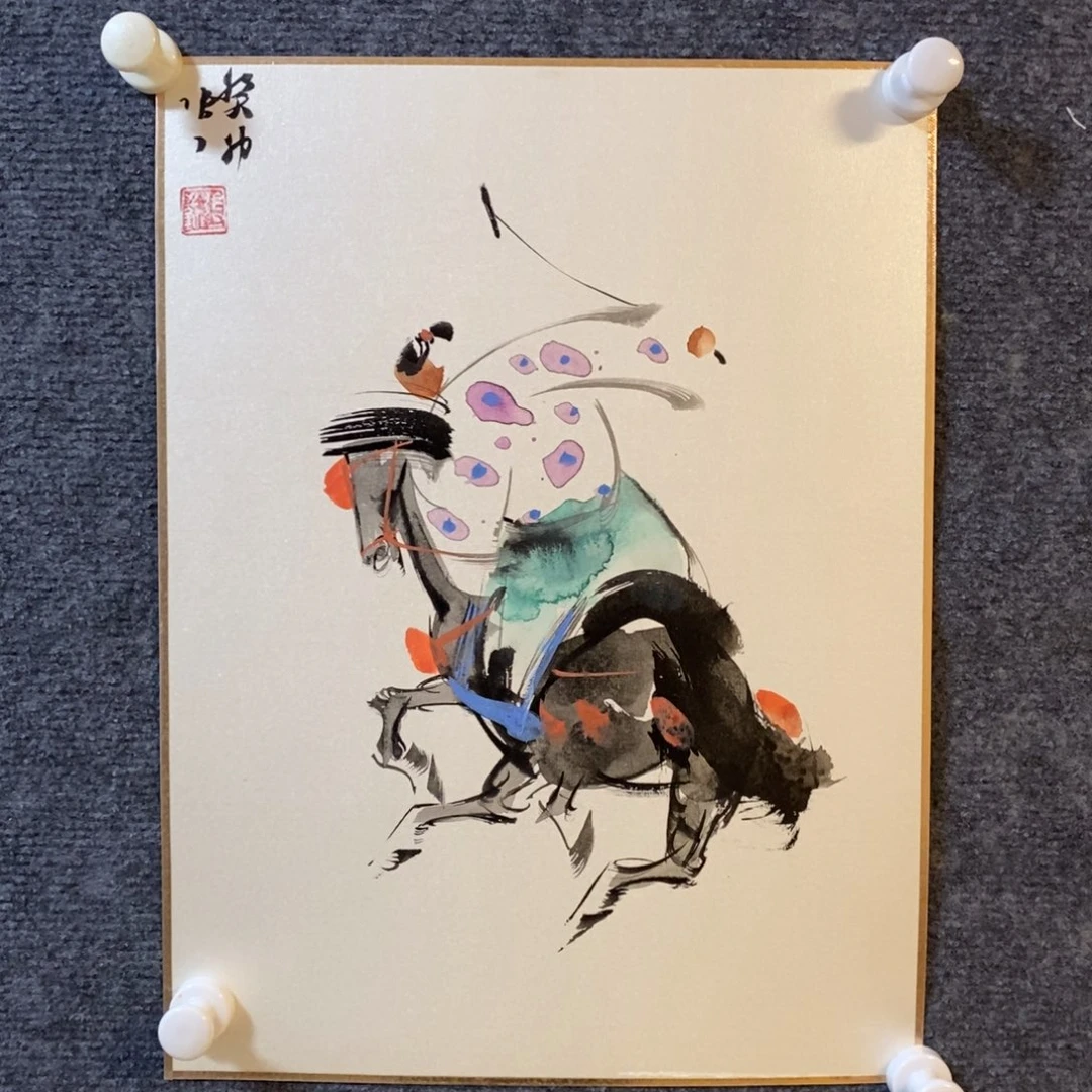 国画张一老师手绘佳作软卡尺寸30+40