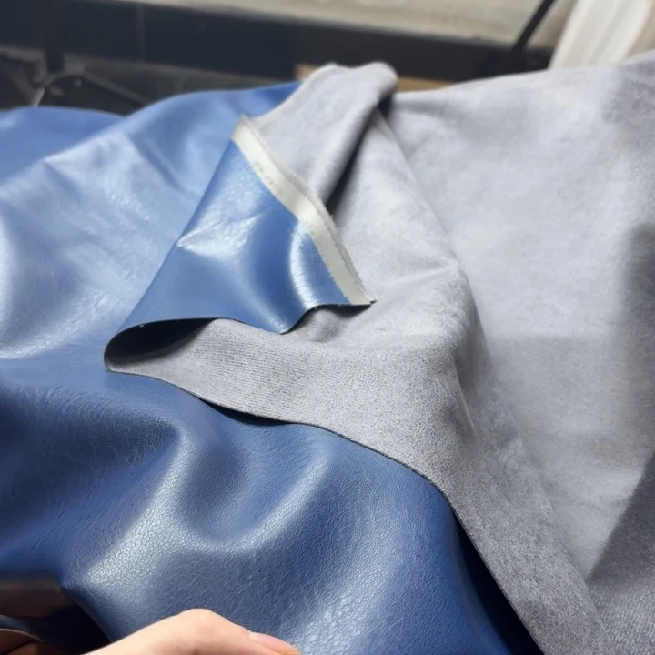 混纺深蓝色高货麂皮1米