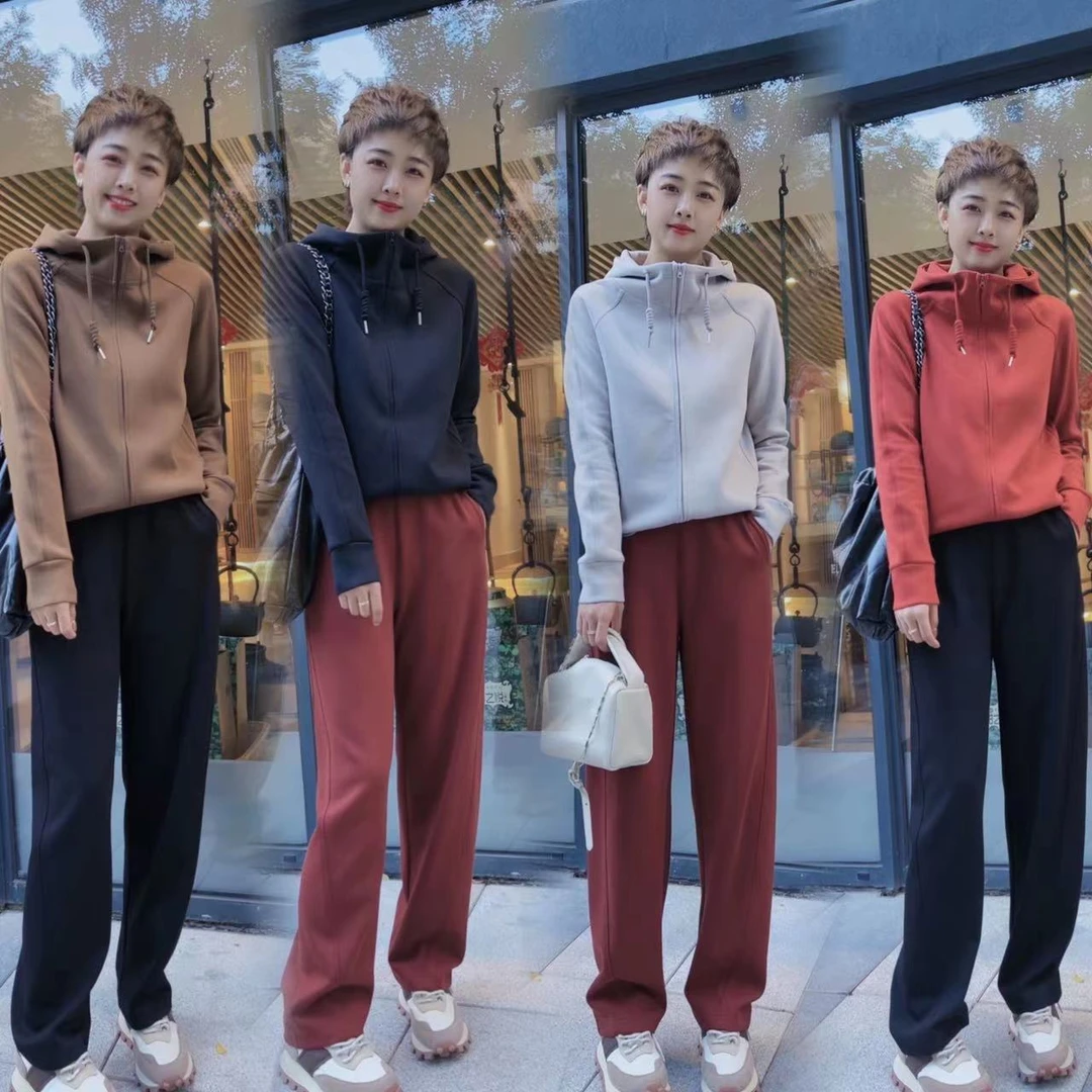 静姐 【运动休闲风】新款秋连帽减龄休闲百搭卫衣运动风外套22815