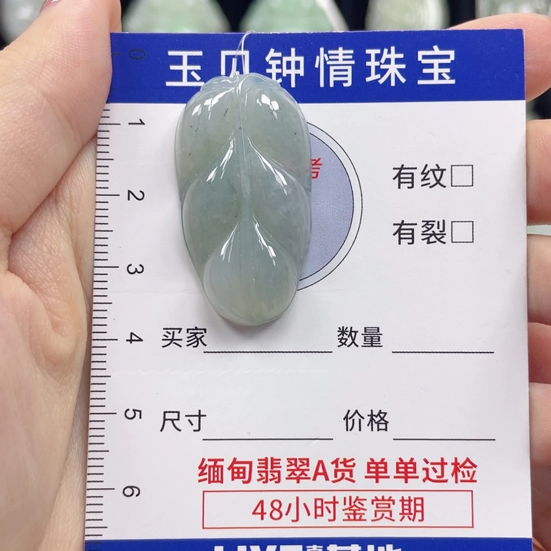 翡翠未镶嵌颈饰叶子