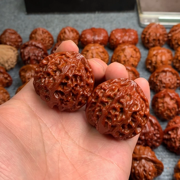 文玩核桃把件红*淼欢8苹果40