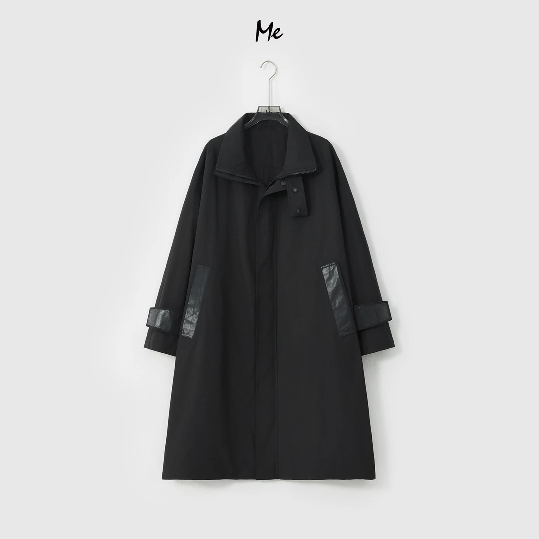 ME【本家黑标风衣】黑科技知性廓形斗篷长款时尚宽松风衣MESA1374