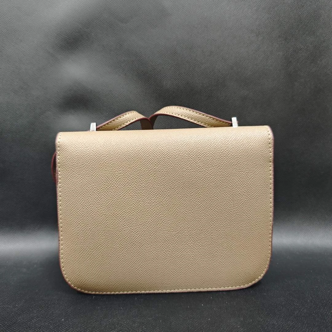 高定奢品 时尚打造真皮女士包斜跨 0074 大象灰银扣K