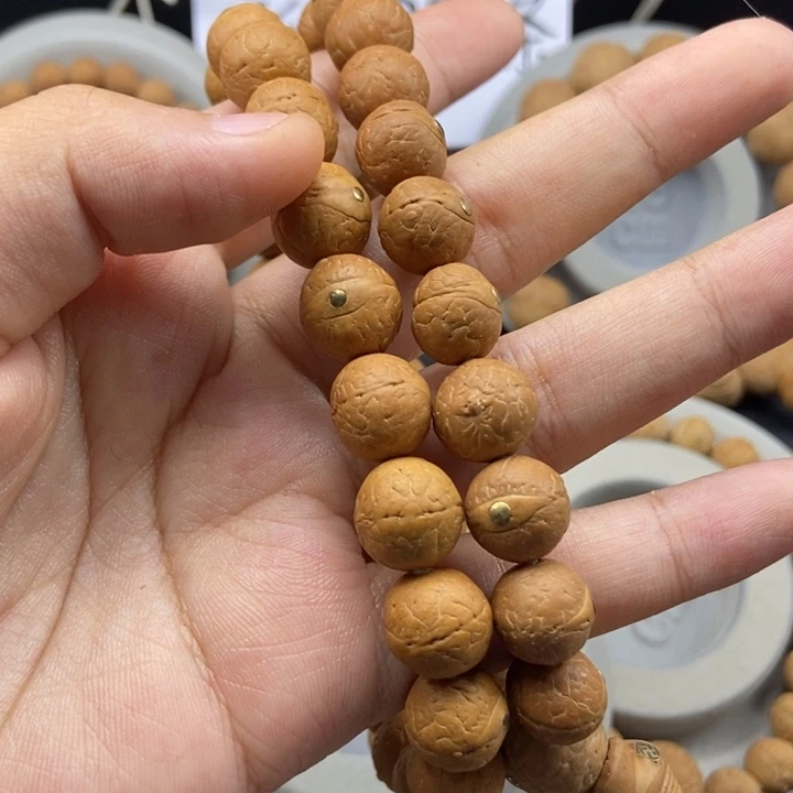 风***凤眼菩提手串12+铜镶嵌