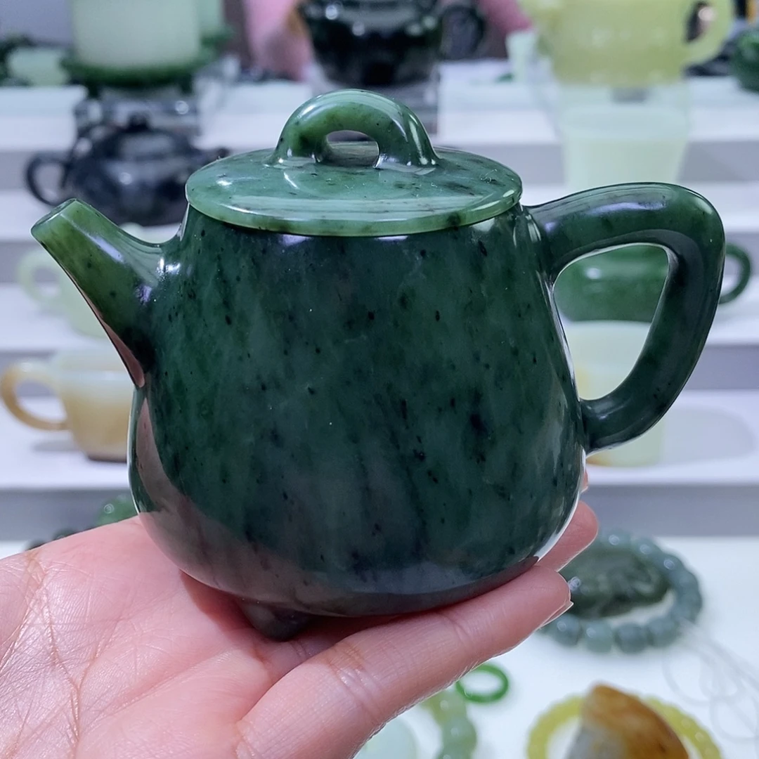 和田玉未镶嵌挂件茶壶