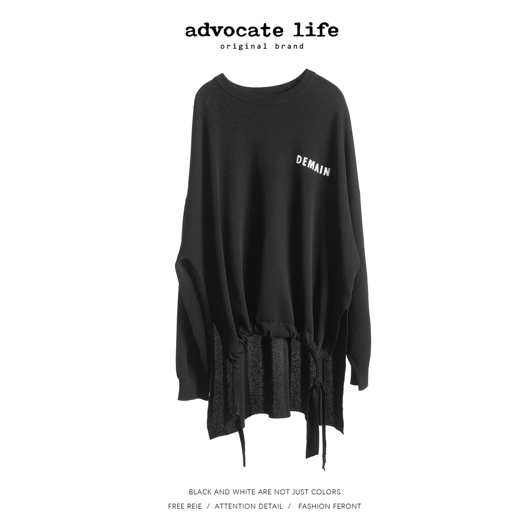 生活主张Advocatelife2025秋冬新品长袖圆领印花针织上衣JQ311351