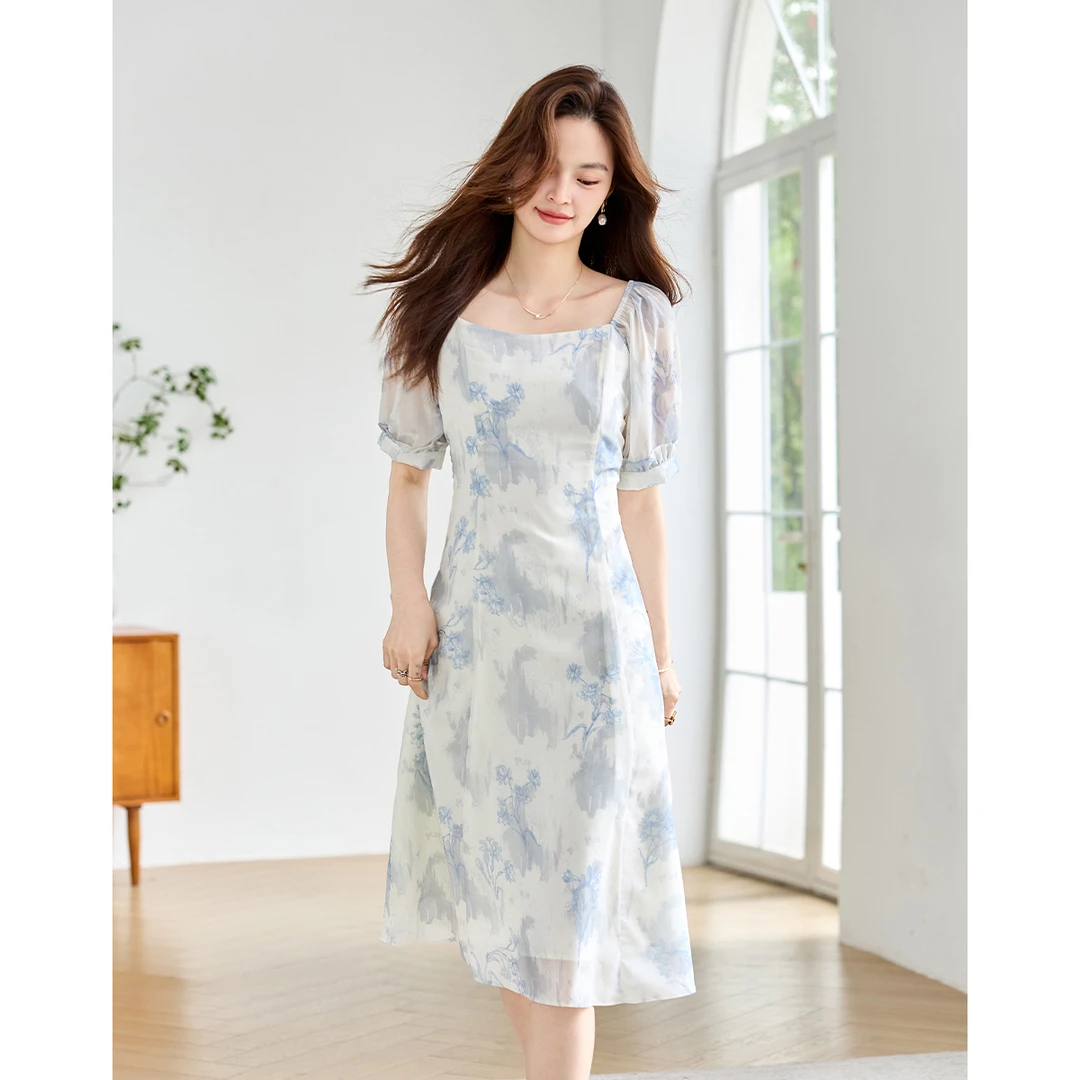 【籽言专属】收腰显瘦中长裙短袖A字裙 AN24X2638