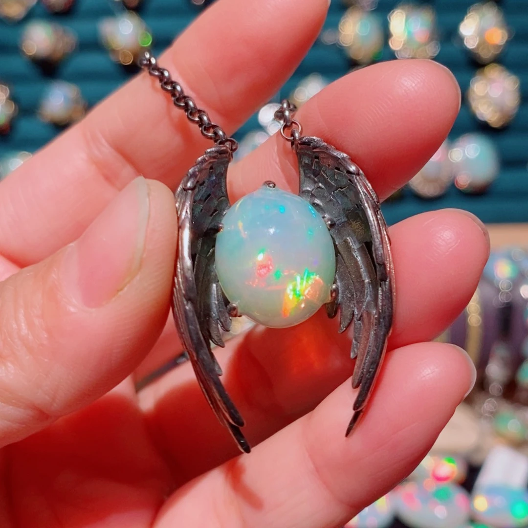 欧泊欧泊项链银S925镶嵌