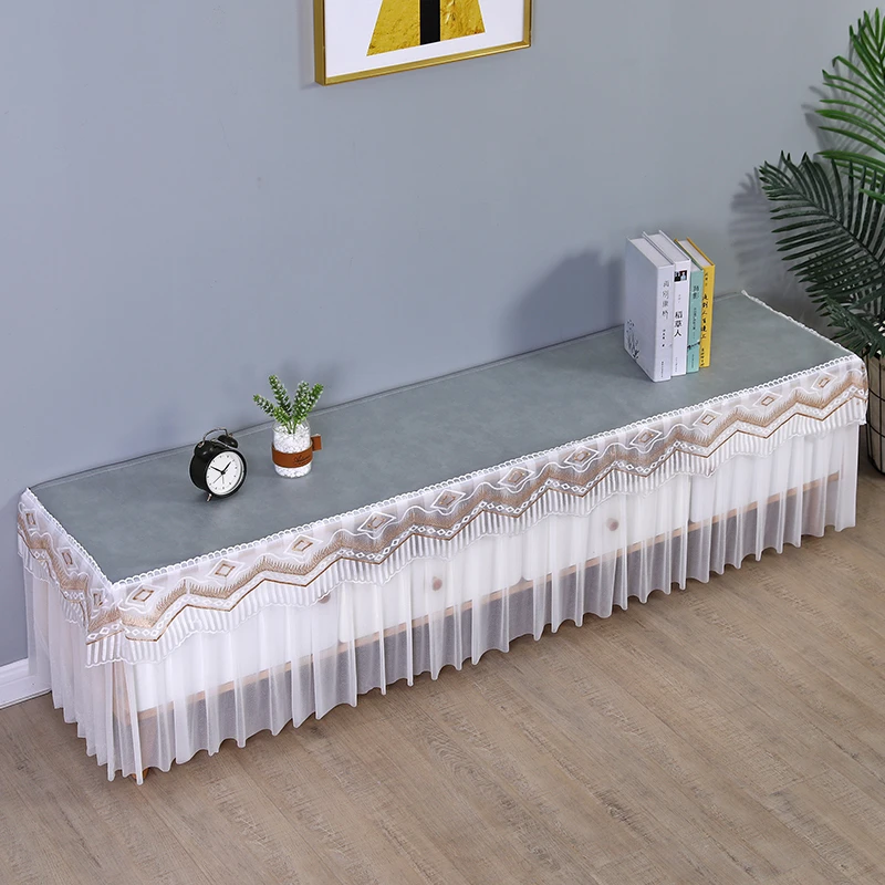 巧林儿电视柜罩防尘罩飘纱蕾丝防水防油简约纯色电视柜盖布茶几罩