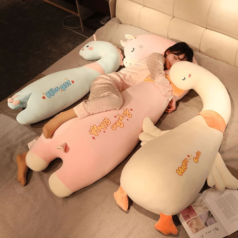 【高品质】可爱长条抱枕大鹅床上睡觉陪睡专用男生款女生毛绒玩具