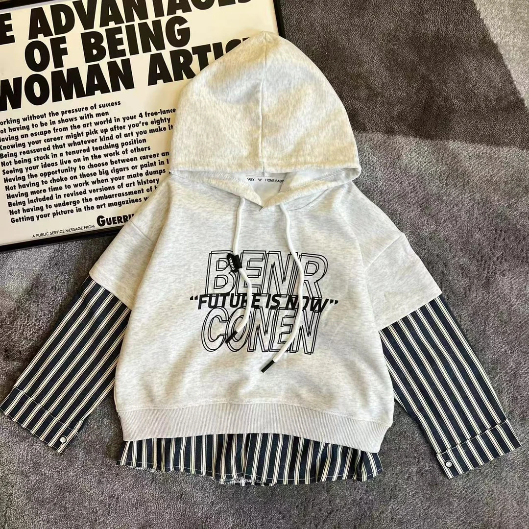 【春款单件】儿童时尚休闲韩版男童宽松中大童春季卫衣穿搭