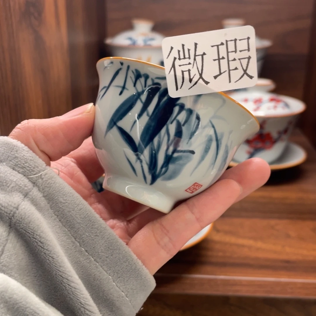 微瑕釉下彩纯手绘