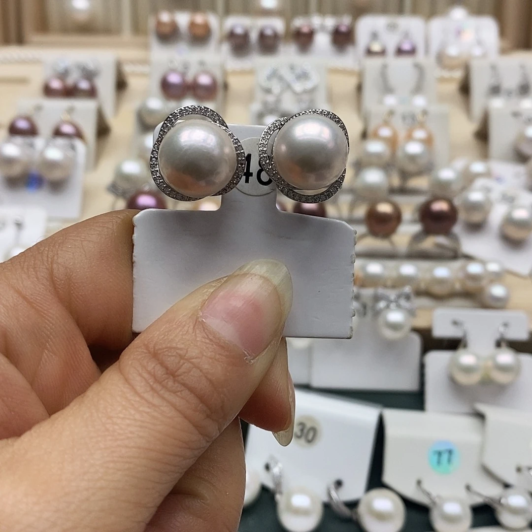 淡水珍珠银S925镶嵌颈饰