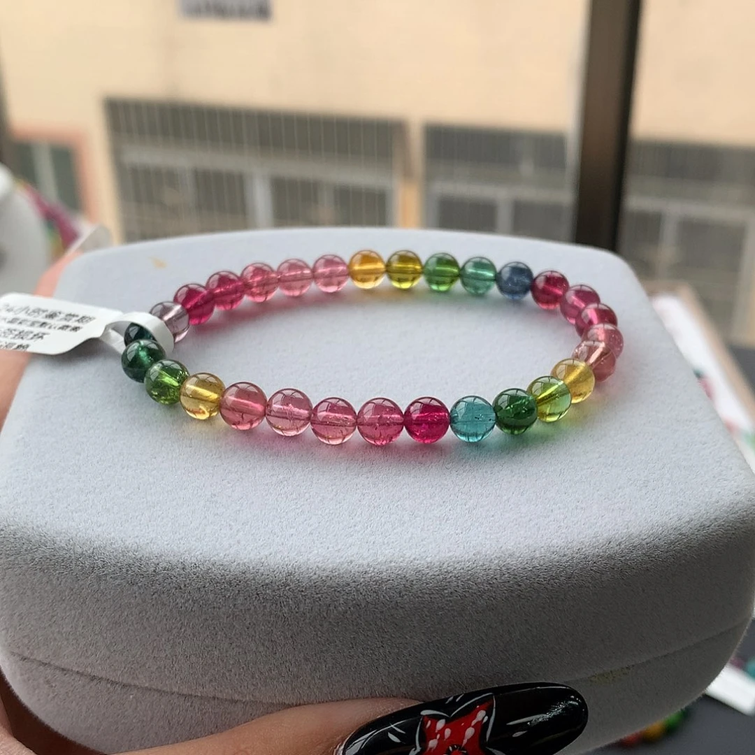 定制碧玺未镶嵌素圈艳丽妖精色色标