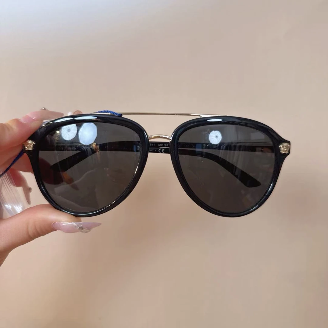 95新 VERSACE/范思哲 麦殿/女式墨镜黑色/250614SCTQQA1