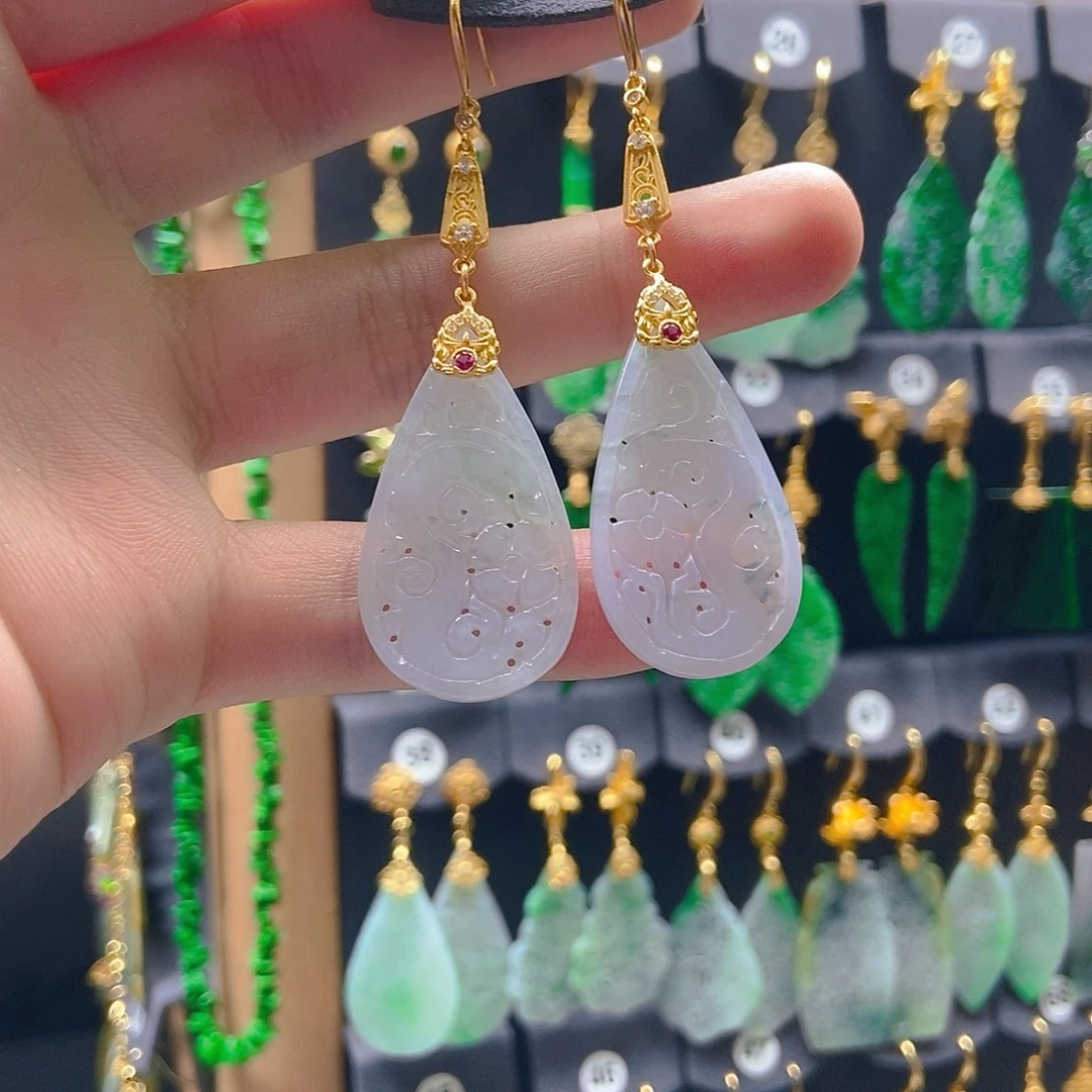 翡翠未镶嵌耳饰翡翠