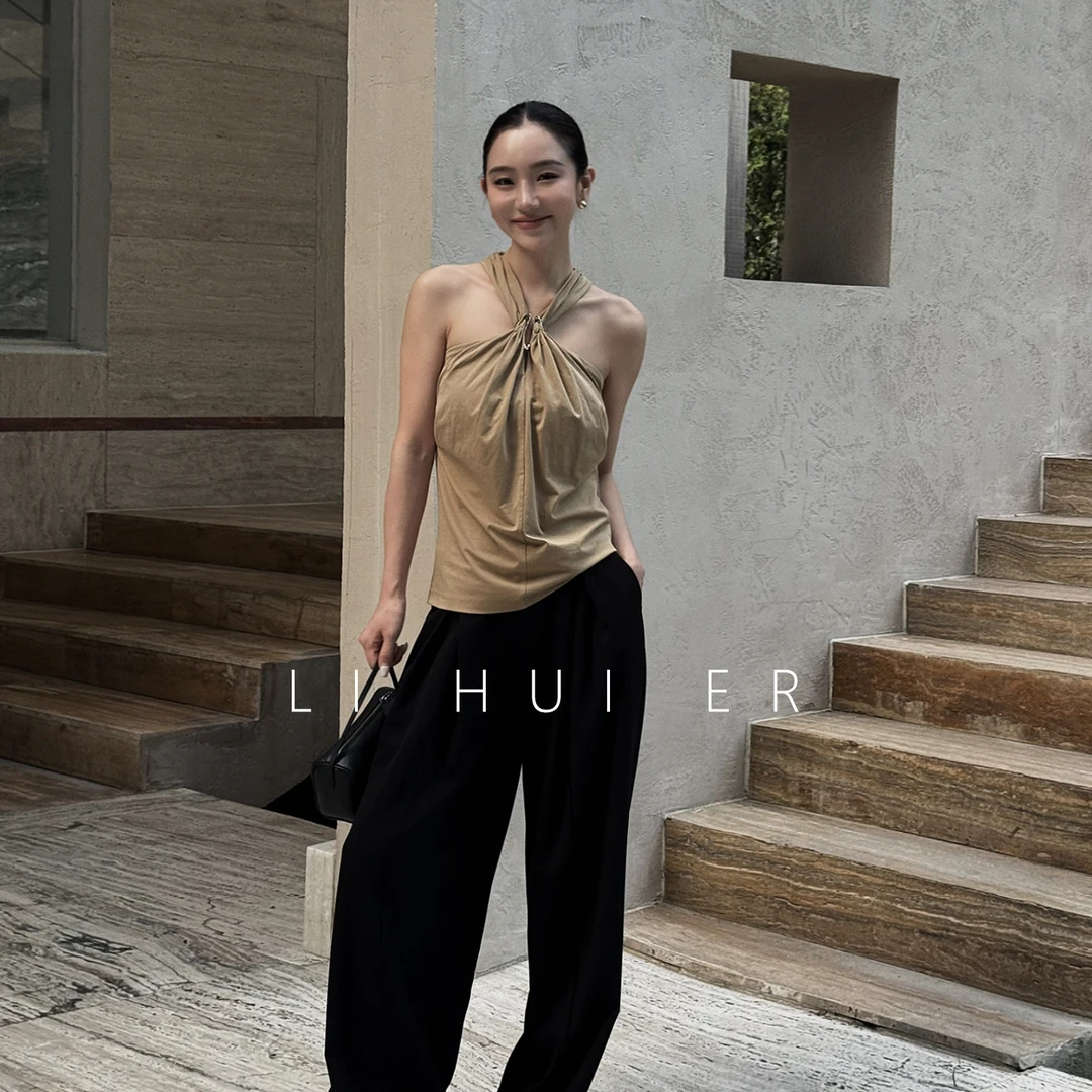 LiHuiEr李慧儿【长岛冰茶 】2025秋季显瘦简约双色吊带HNE026