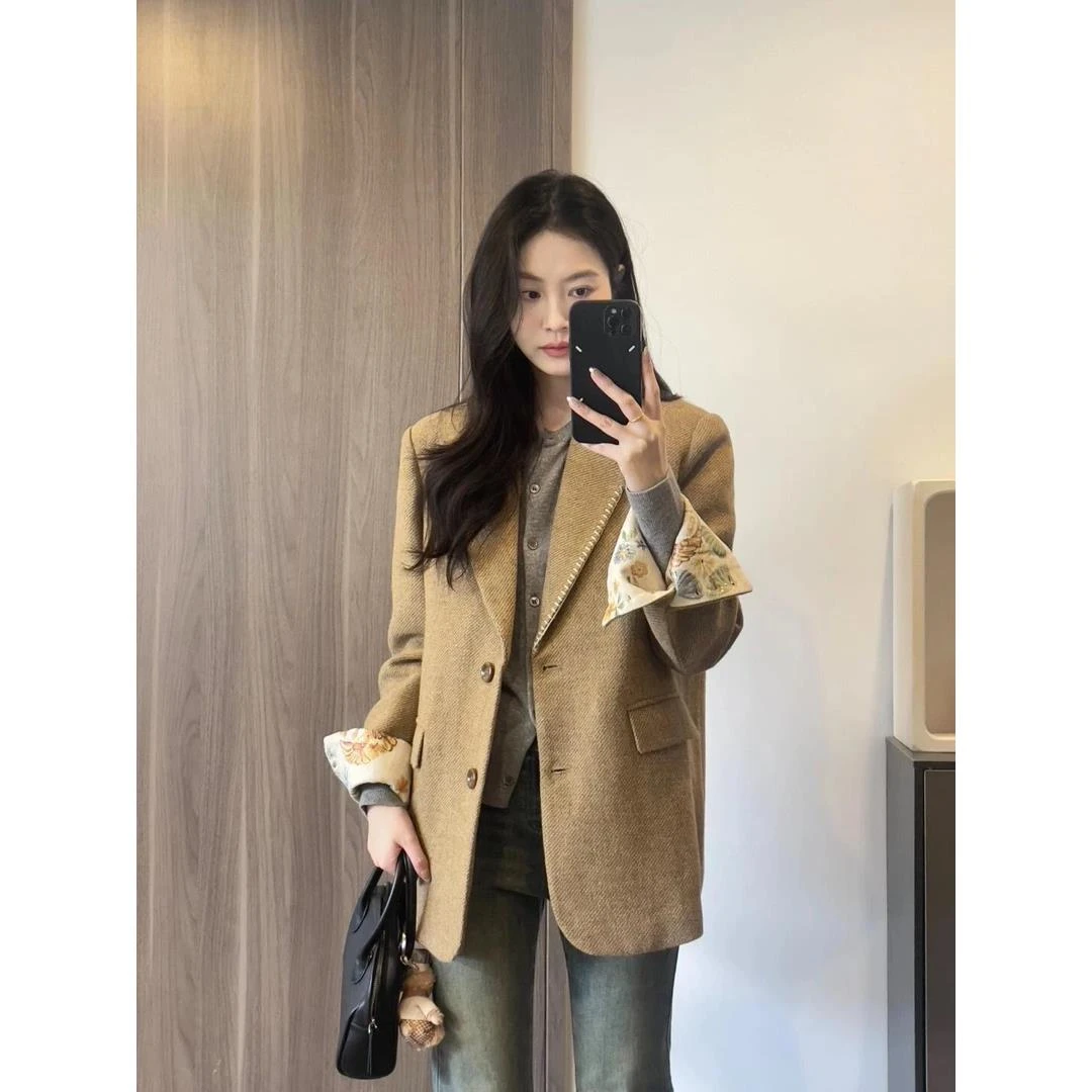 2025早春季新款高级感西装外套女韩版英伦风小个子上衣百搭牛仔裤