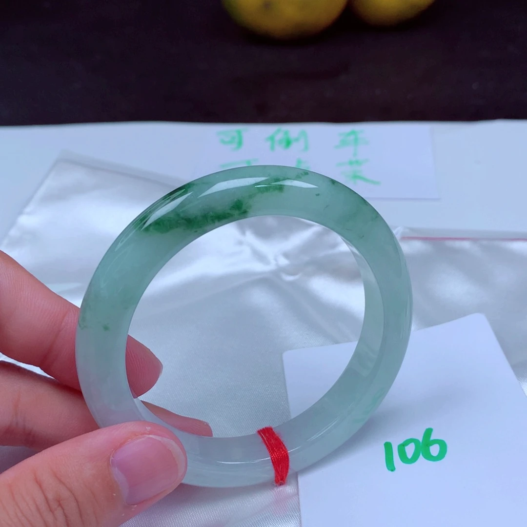 未镶嵌手镯翡翠缅甸天然A货翡翠手镯54.5