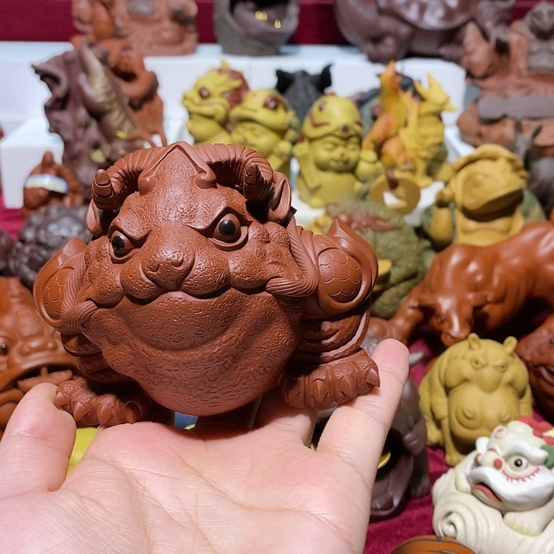 紫砂茶宠宜兴紫砂羊蟾