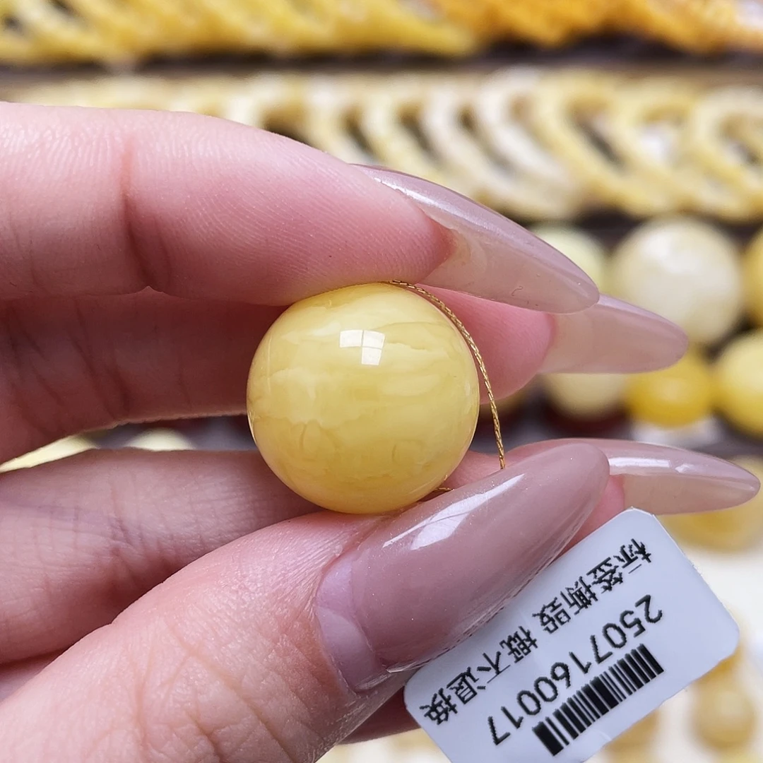 琥珀未镶嵌裸石18mm圆珠