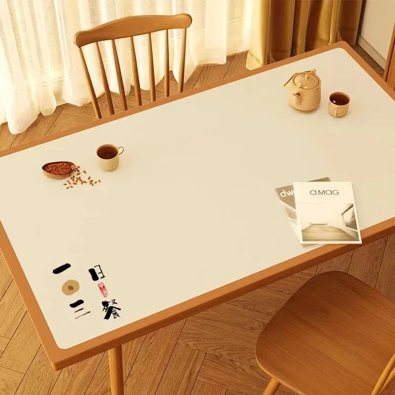 新款新中式高级感皮革桌垫高档饭桌垫防水防油免洗防烫茶几餐桌垫