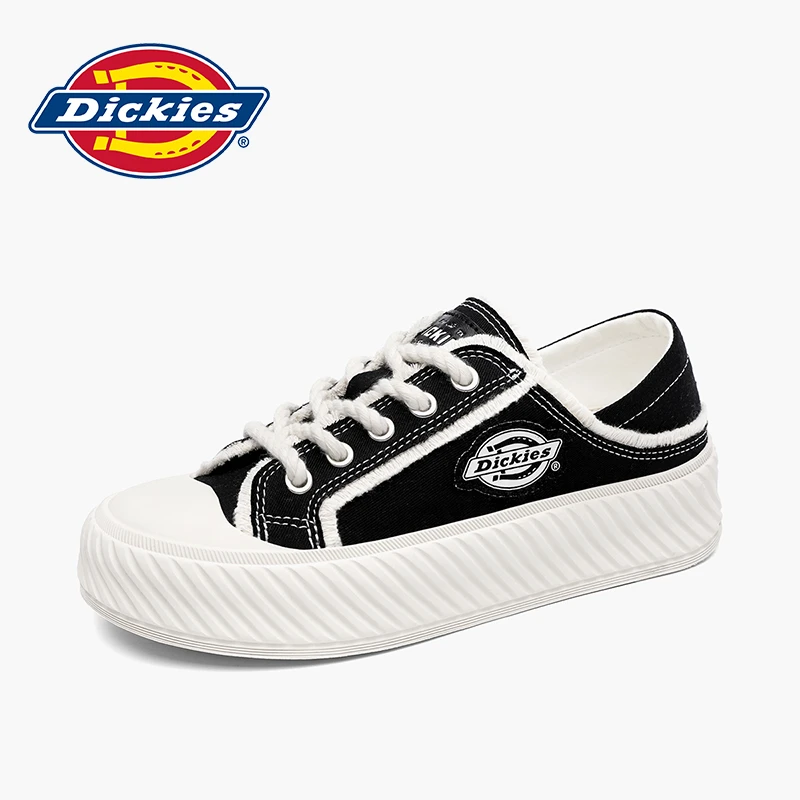 Dickies2025夏季情侣款百搭一脚蹬半拖ins时尚厚底低帮休闲帆布鞋