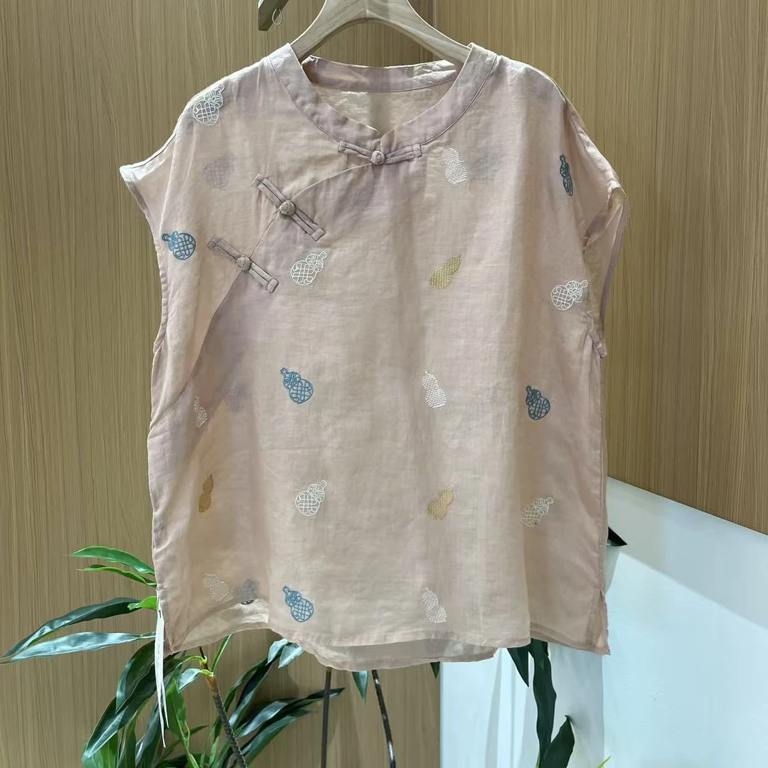 12328新款夏季苎麻优雅减龄宽松显瘦衬衫