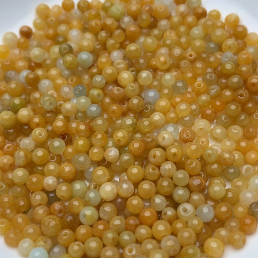 【闪购商品】翡翠手链未镶嵌卡3.5冰黄100颗