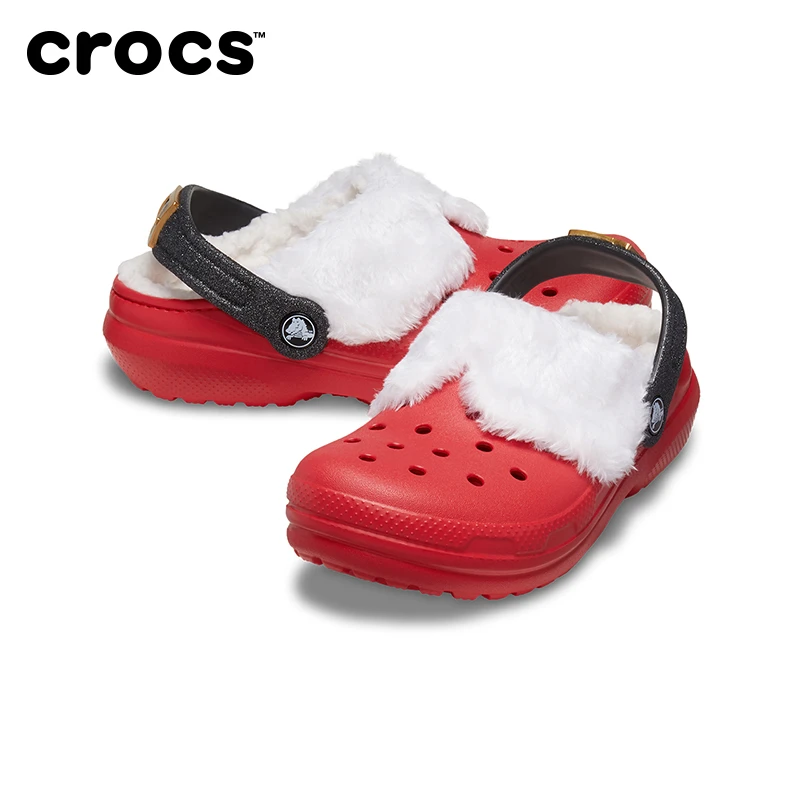 CROCS/卡骆驰【经典圣诞暖棉】冬季加绒儿童洞洞鞋210932/210931