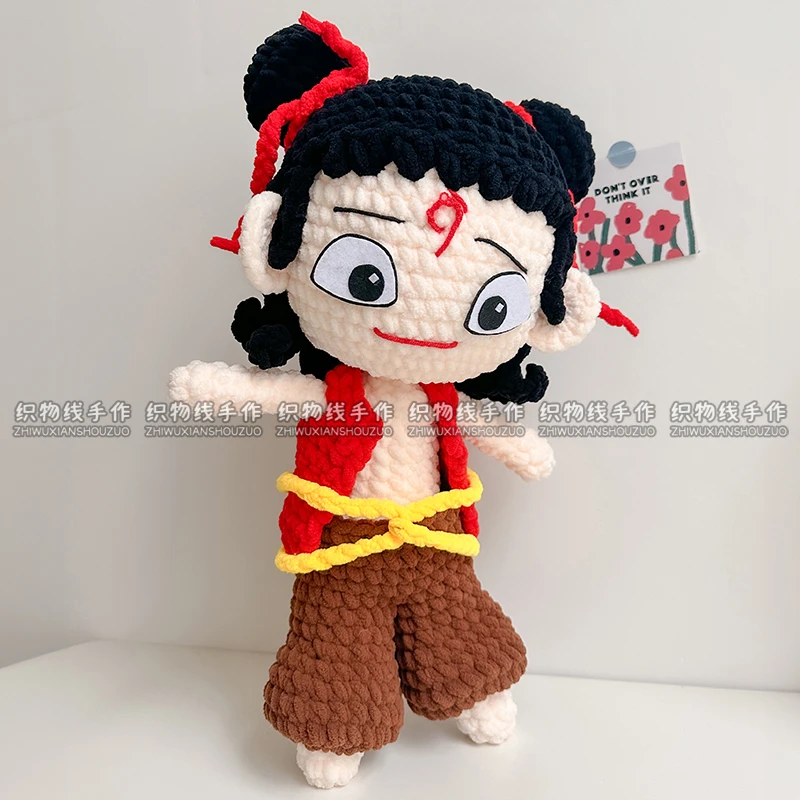 X200哪吒魔童闹海粗毛线DIY编织材料包手工钩织大号公仔创意玩偶