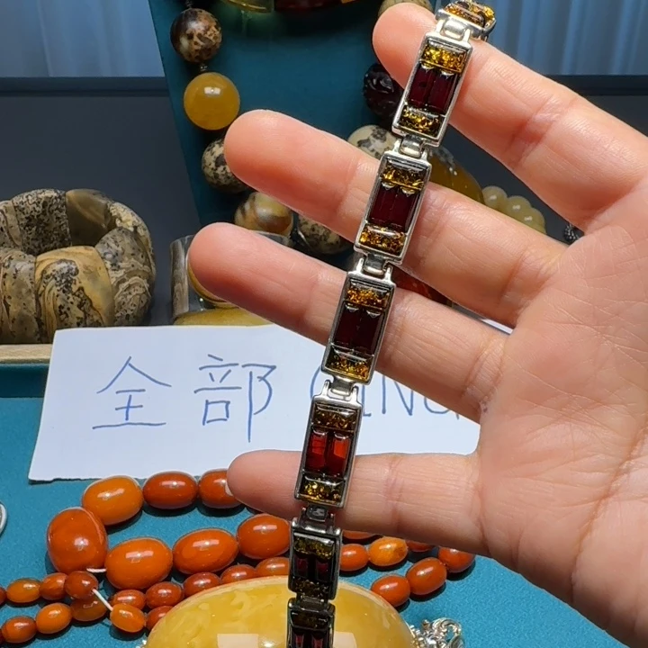 琥珀未镶嵌手链波兰设计款琥珀蜜蜡