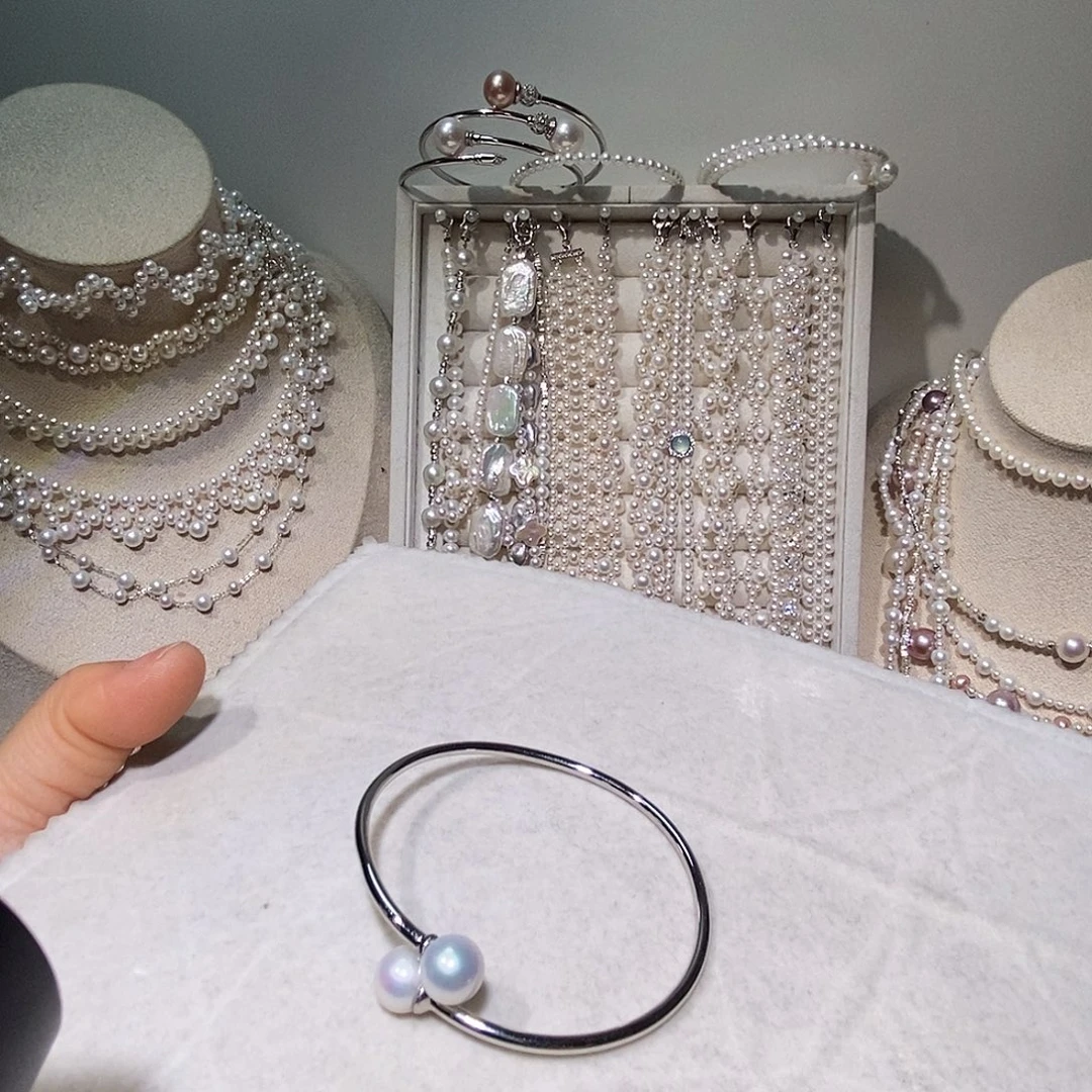 非金属纯银手镯双珠