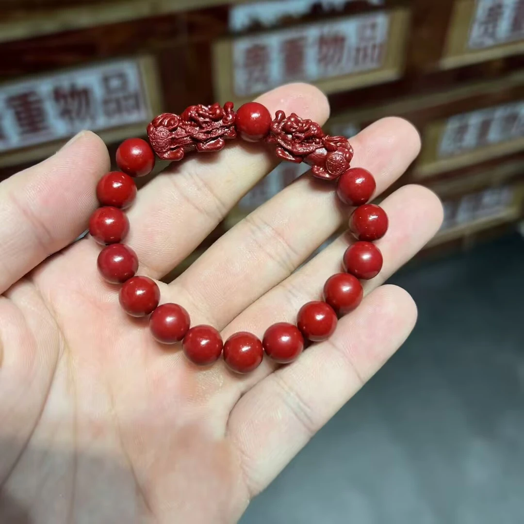 含辰砂工艺品朱砂单圈手串无礼盒