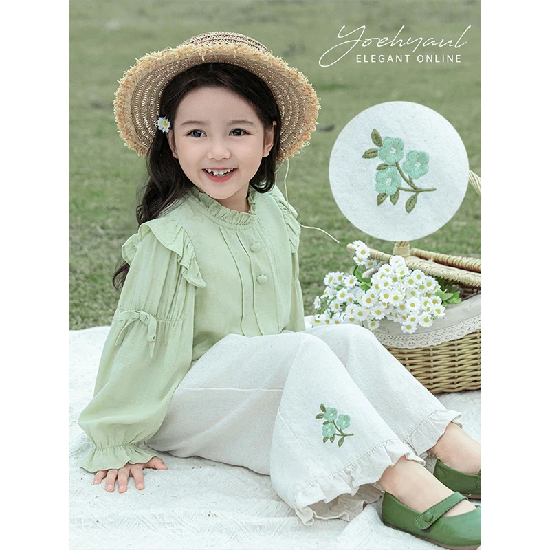 YOEHYAUL/幼悠幼悠【绿叶春风】春叁波女宝春季休闲舒适长裤 C2968