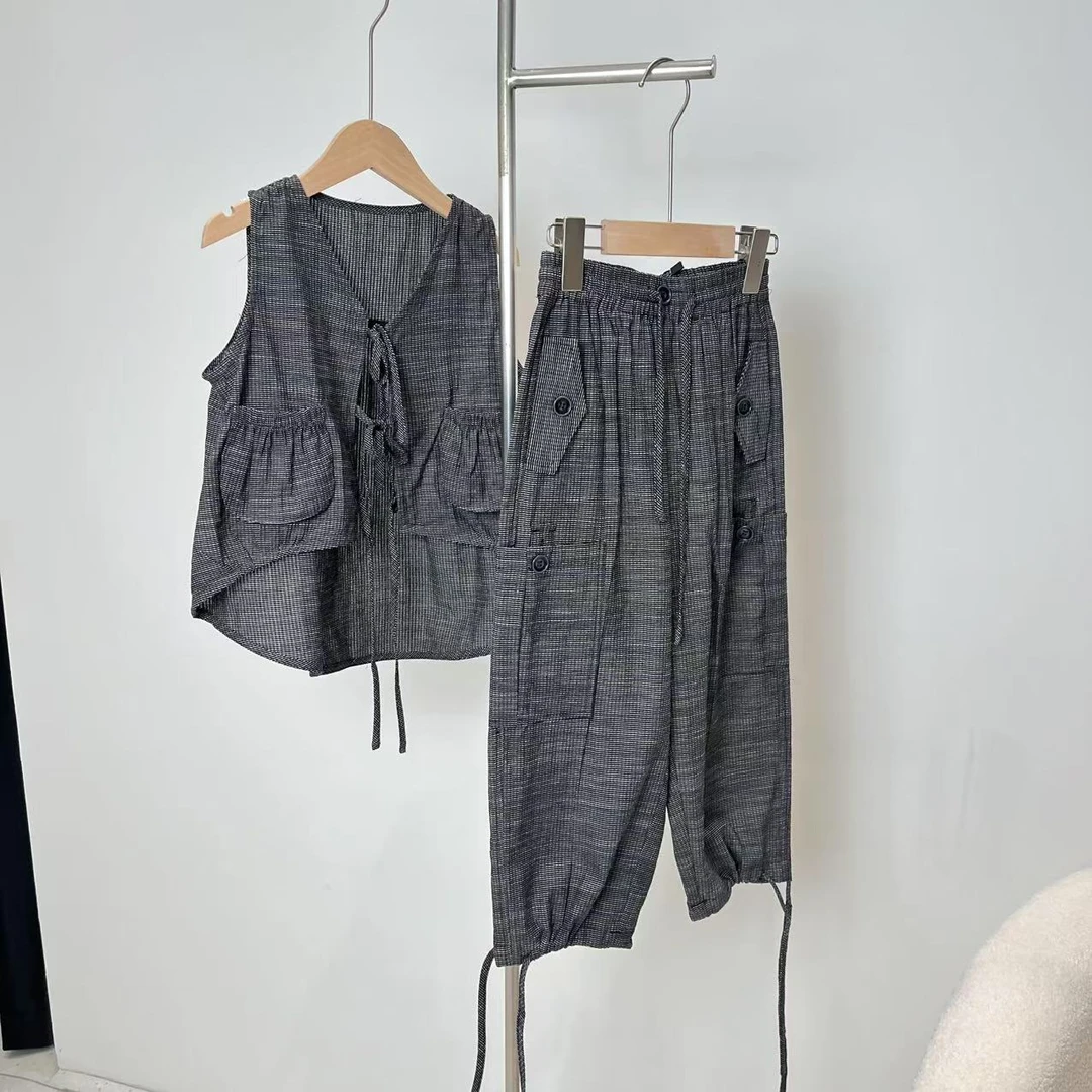 女童新款黑白条套装 1239鼓系