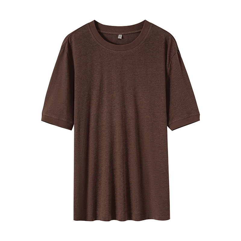 5DT004【SIRK】设计师高端舒爽亚麻高支棉T恤圆领短袖