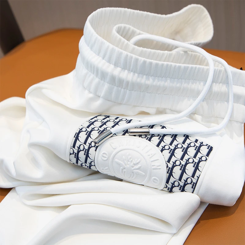 轻奢春夏季薄款针织商务休闲裤男士修身束脚高端欧货休闲运动裤男