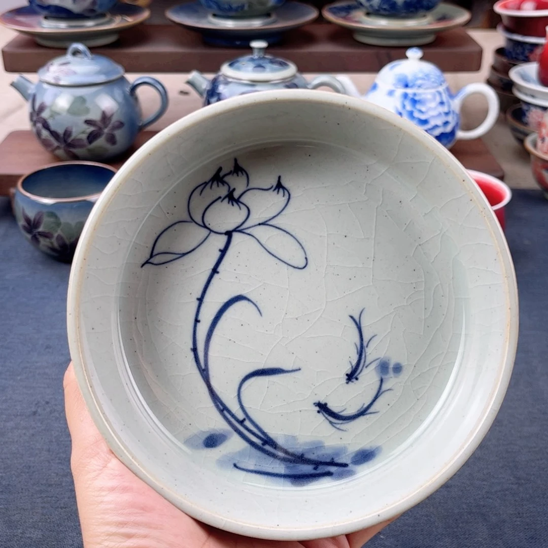 杯景德镇柴窑手绘青花主人杯