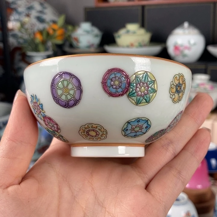 杯折葵非器描金皮球花