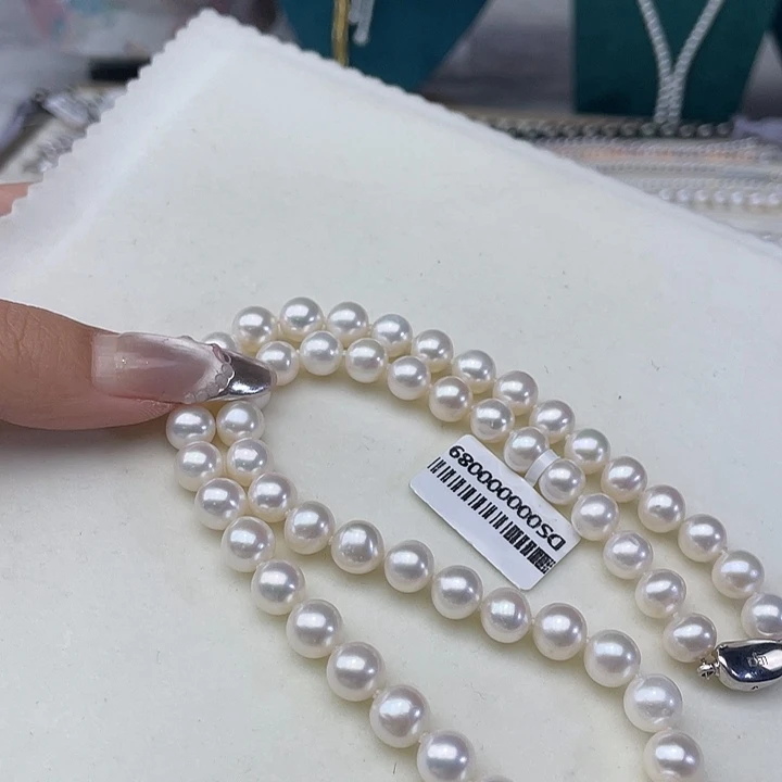 颈饰银S925镶嵌淡水珍珠卡8➕极光冷白高品
